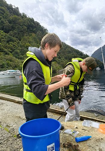 Devan setting up a rod