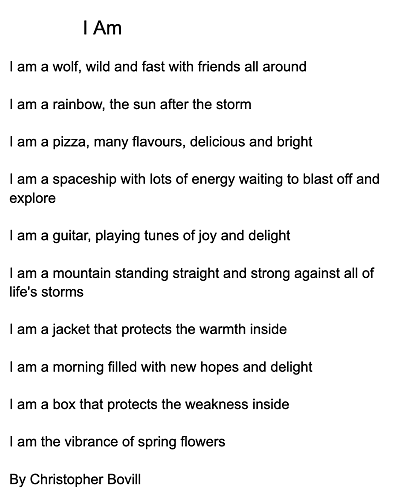 Metaphorical Poem by Christopher