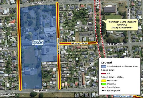 Road speed changes around TGHS