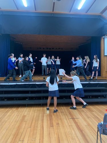The cast of Hairspray, in the thick of rehearsal