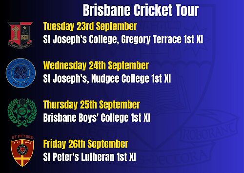 1st XI Cricket Squad Heads to Brisbane