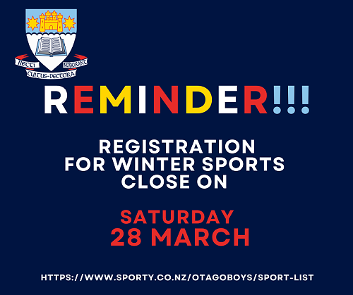 Winter Sport Registration FINAL Reminder