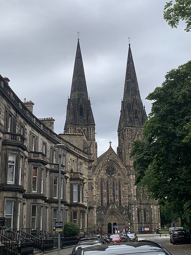St Mary's Cathedral from Palmerston PLace, Edinburgh.