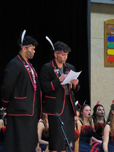 Heinrich Muller (left) and Troy Cutbush at the Kahui Ako Cultural Concert at Marian College.