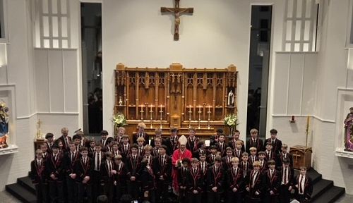 Students receiving the Sacrament of Confirmation.