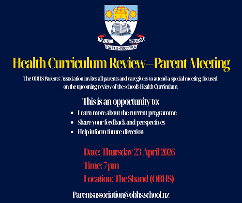 OBHS Parents' Association Meeting