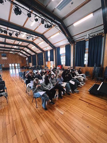 Hairspray cast preparing for rehearsal