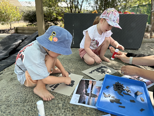 Miliama and Hailey creating at Sumner