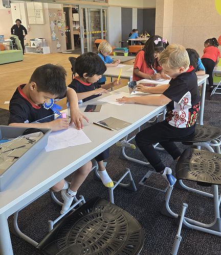 Drawing self portraits in Koru Hub