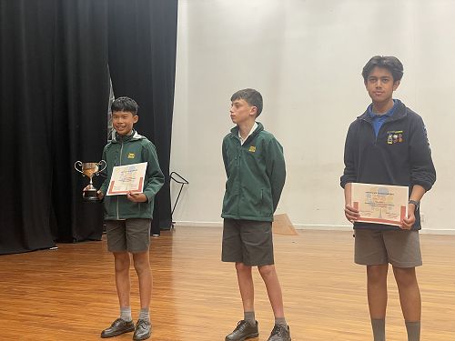 CHCH INT. Speech Competition: Jia He 1st Place, Noah 2nd, Krishanu 3rd (Breens)