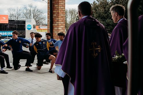 St John's College with a powerful haka