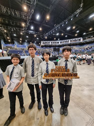 The winning Year 10 Cantamath Team- Jeremy Gao, Miles McGrath, Iris Zhang and Leon Wu.