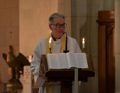 Rev'd Michael Holdaway reads the second lesson, Chrism Mass (Cathedral)