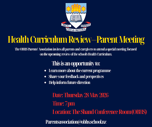 OBHS Parents' Association Meeting