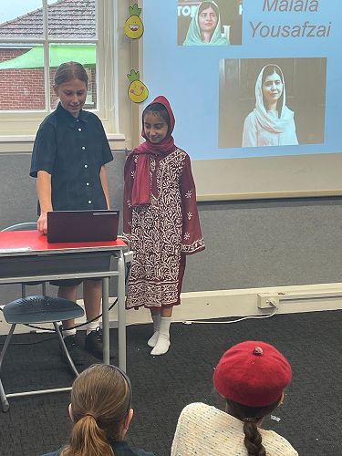 Georgie and Ella teach us about how Malala stood up for what she believed in and showed great bravery