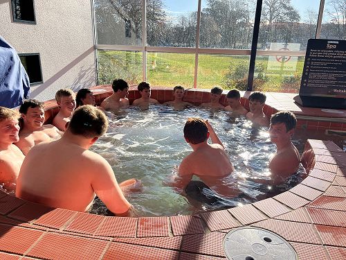 Looking after their sore bodies!