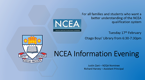 NCEA Information Evening