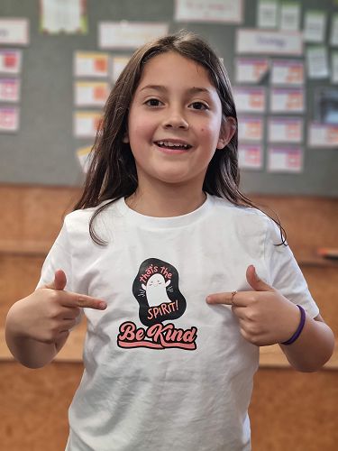 Sofia with her T-Shirt design