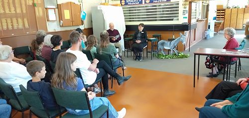 Sharing the Easter Story - Bishop Kelvin and Joy Cowley at Broad Bay, Palm Sunday