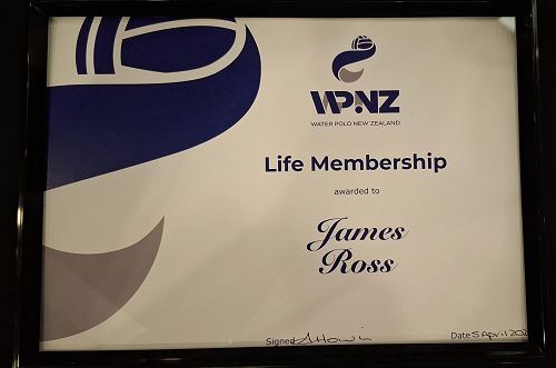 Mr James Ross - Water Polo New Zealand Life Membership
