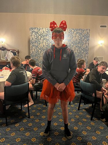 Cole W dressing up for dinner