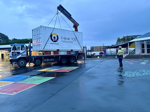 Thanks to our friends at Port Otago we have a shipping container to use to store our fair donations.