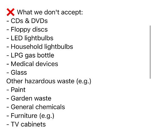 Unaccepted e-waste