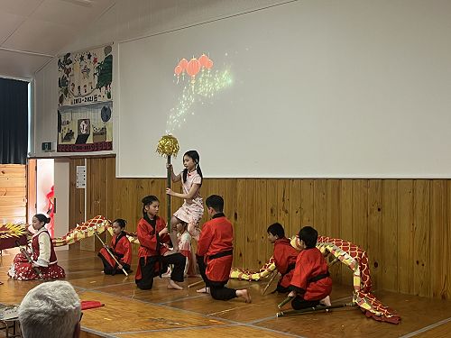 Here are our senior chinese group at the beginning of their dragon dance.