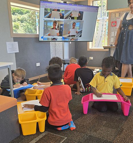 Drawing self portraits in Koru Hub