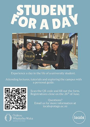 University of Otago’s "Student for a Day"