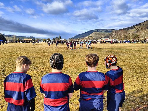 Louis, Ollie, Jude & Brax getting ready to take the field against Basin.