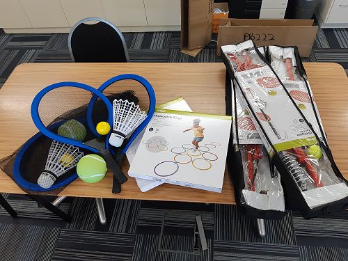 Swing Ball, Hopscotch, Giant Tennis