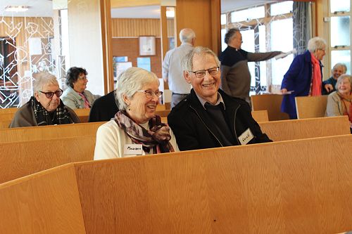 Gathering for the final service at All Saints' Lumsden