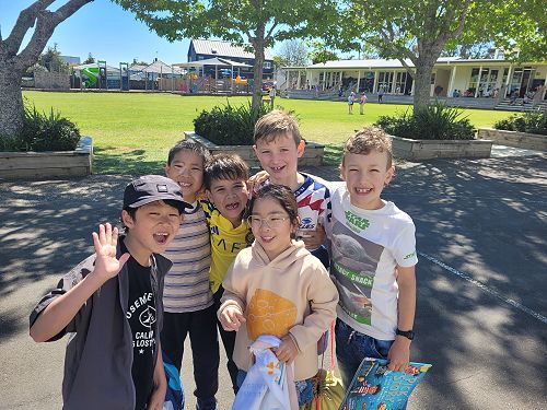 Celebrating with a swim on non-uniform day!