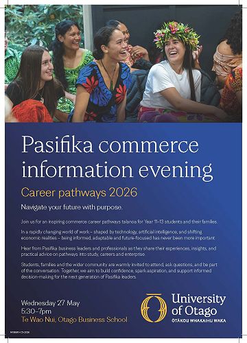 Pasifika Commerce Information Evening – Commerce Career Pathways Talanoa 2026