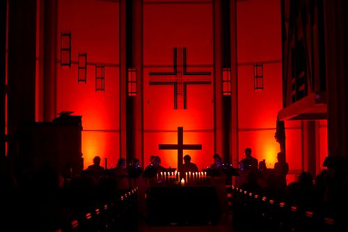 Choir and candles at the Cathedral Tenebrae Service