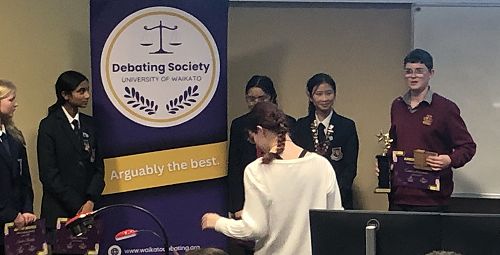 Connor McCracken receives his award