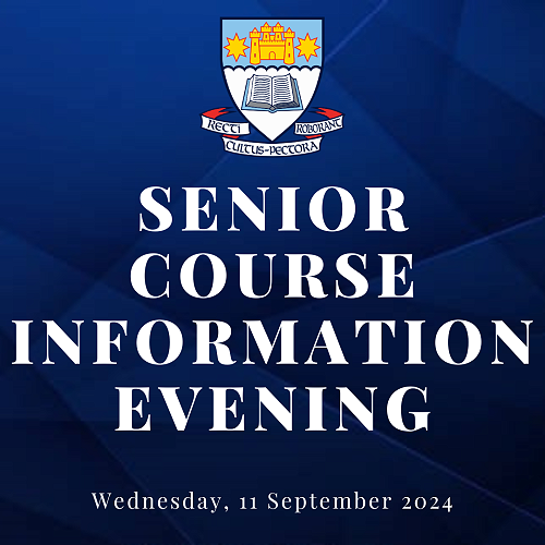 2025 Senior Student Course Information evening reminder
