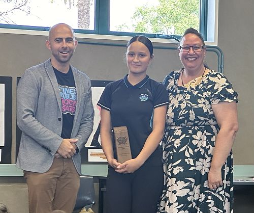 Jayda awarded TTRS National Champion trophy.