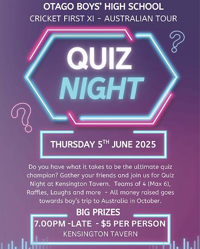 OBHS 1st XI Cricket Fundraising Quiz Night