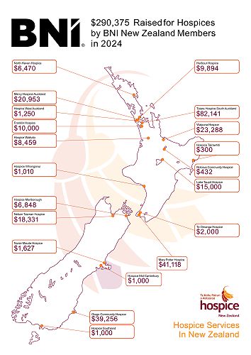 BNI National Fundraising map