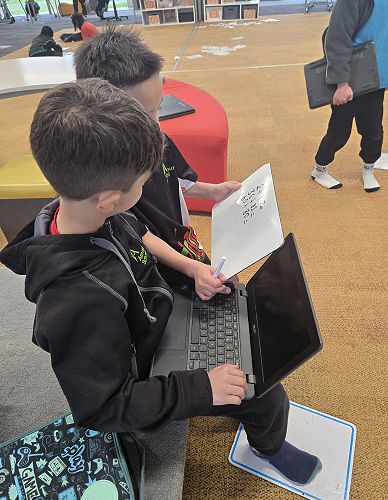 Maths pair work in Koru