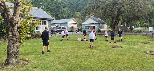 Warming up before Mass, Ashley Gorge Holiday Park