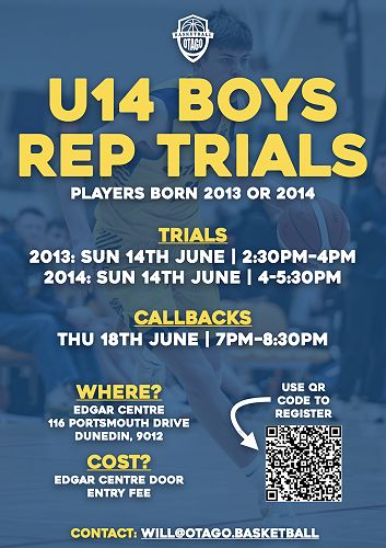 Basketball Otago - U14 Boys Rep Trials