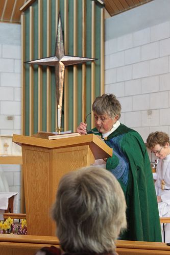 The Ven Barb Walker participating in the service.