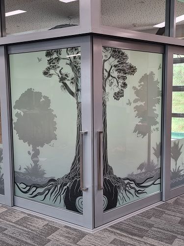 Window manifestation in our upstairs breakout space, created by Vanessa Shilston