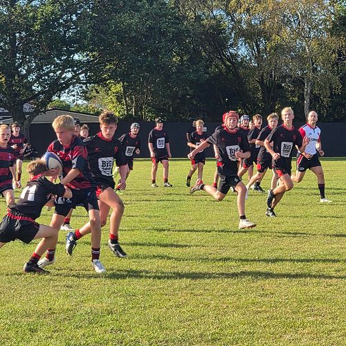 Fergus breaking tackles vs St Bede's