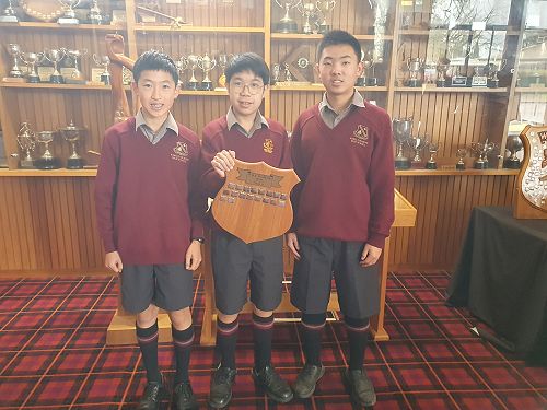 The Year 9 team of Tam Wu, Ayden Lim, and Yuexing Yang