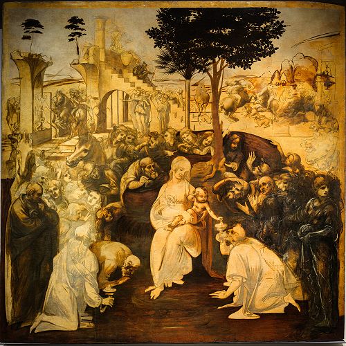 "The Adoration of the Magi" (unfinished) by Leonardo da Vinci. Creative CommonsAtribution 4.0 International