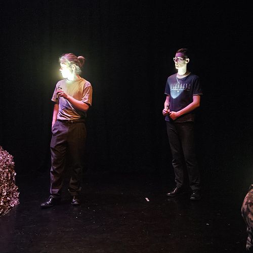Senior Drama students perform their Henry V scene at the University of Otago's Lunchtime Theatre programme, at Allen Hall Theatre.